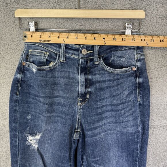 Judy Blue Jeans Blue Womens 1/25 Denim Relaxed Fit Distressed Medium Washed - Picture 3 of 11